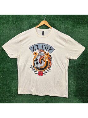 ZZ Top Beige T-Shirt Size 2XL